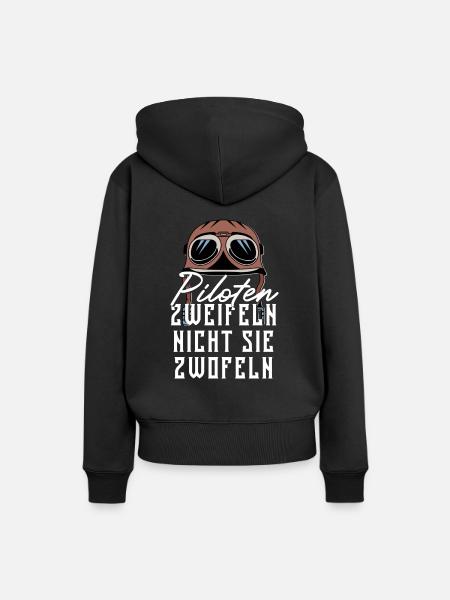 Pilot - Frauen Premium Bio Hoodie - Schwarz