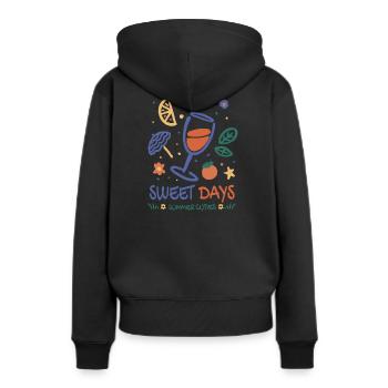 Spritzer Été - Sweat à capuche Premium bio Femme - noir - Dos - Julia (174cm)
