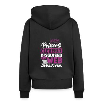 Developer Computer Geek HTML Programmer Daughter - Frauen Premium Bio Hoodie - Schwarz - Hinten - Julia (174cm)