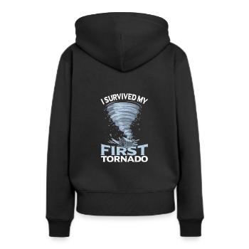 Twister Tornado Wetter Sturm Unwetter - Frauen Premium Bio Hoodie - Schwarz - Hinten - Julia (174cm)