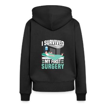 Chirurgische OP Operation PAtient - Frauen Premium Bio Hoodie - Schwarz - Hinten - Julia (174cm)