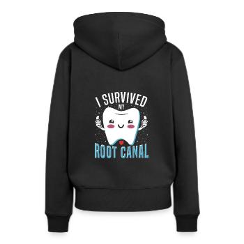 Soins dentaires Soins dentaires Traitement de canal - Sweat à capuche Premium bio Femme - noir - Dos - Julia (174cm)