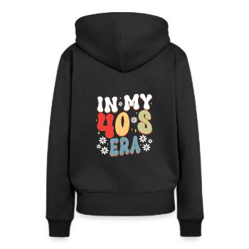 40er Geburtstag in meiner 40er-Ära - Frauen Premium Bio Hoodie - Schwarz - Hinten - Julia (174cm)