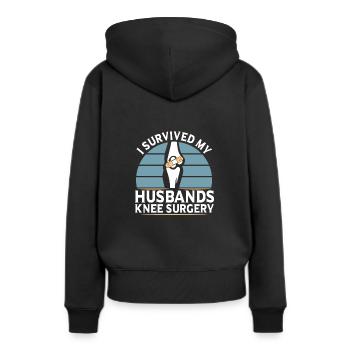 Chirurgie du genou Chirurgie du genou - Sweat à capuche Premium bio Femme - noir - Dos - Julia (174cm)