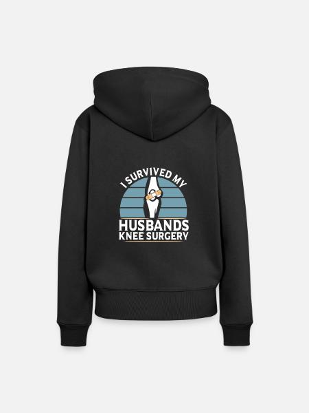Knieoperation Knie Operation OP - Frauen Premium Bio Hoodie - Schwarz