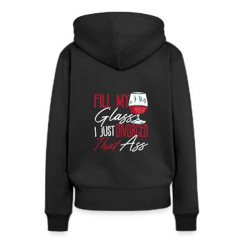 Séparation divorcée Divorce divorcé - Sweat à capuche Premium bio Femme - noir - Dos - Julia (174cm)