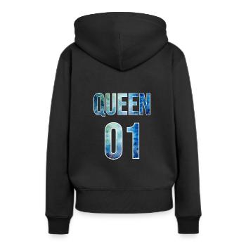 Queen King Queen Couple Outfit - Women’s Premium Organic Hoodie - black - Back - Julia (174cm)