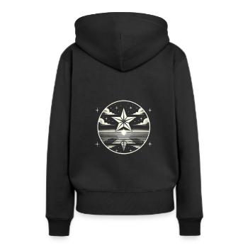 Himmelskörper, Geschenkidee, Sternenhimmel Komet L - Frauen Premium Bio Hoodie - Schwarz - Hinten - Julia (174cm)