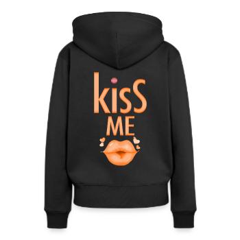Embrasse-moi La fête - Sweat à capuche Premium bio Femme - noir - Dos - Julia (174cm)