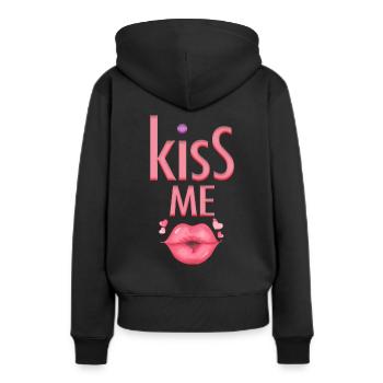 Embrasse-moi Fête Rendez-vous - Sweat à capuche Premium bio Femme - noir - Dos - Julia (174cm)