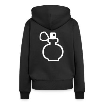 Parfum - Sweat à capuche Premium bio Femme - noir - Dos - Julia (174cm)
