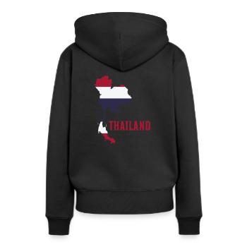 Thailand - Frauen Premium Bio Hoodie - Schwarz - Hinten - Julia (174cm)