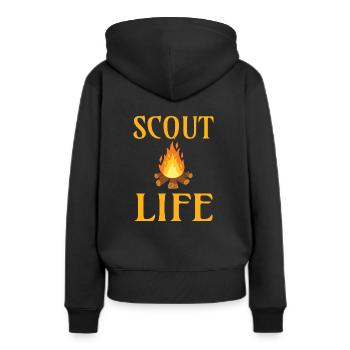 SCOUT: Scout Life - Sweat à capuche Premium bio Femme - noir - Dos - Julia (174cm)