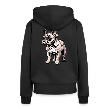 French bulldog süsser hund mit pfoten - Frauen Premium Bio Hoodie - Schwarz - Hinten - Julia (174cm)