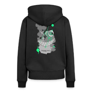 Smile Happy Me Green Splashes of Color - Women’s Premium Organic Hoodie - black - Back - Julia (174cm)