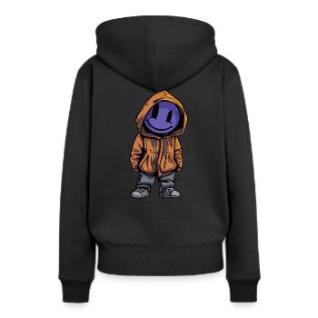 Fantasy Creature With Smile Violet - Women’s Premium Organic Hoodie - black - Back - Julia (174cm)
