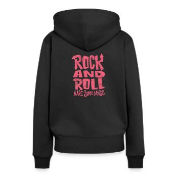 Rock and Roll - Frauen Premium Bio Hoodie - Schwarz - Hinten - Julia (174cm)
