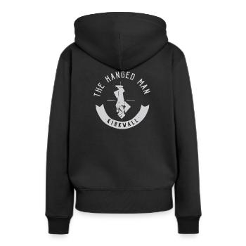 Der hängende Mann - Pub Shirt - Frauen Premium Bio Hoodie - Schwarz - Hinten - Julia (174cm)