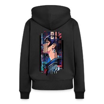 Cyborg Woman futuristique - Sweat à capuche Premium bio Femme - noir - Dos - Julia (174cm)