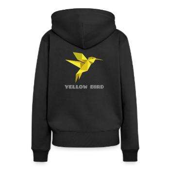 YELLOW BIRD - Women’s Premium Organic Hoodie - black - Back - Julia (174cm)