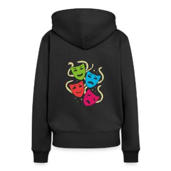 Masques de théâtre | masques colorés - Sweat à capuche Premium bio Femme - noir - Dos - Julia (174cm)