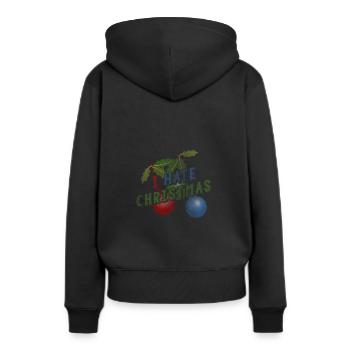 Anti I Hate Christmas Shirt Gegen Weihnachten - Frauen Premium Bio Hoodie - Schwarz - Hinten - Julia (174cm)