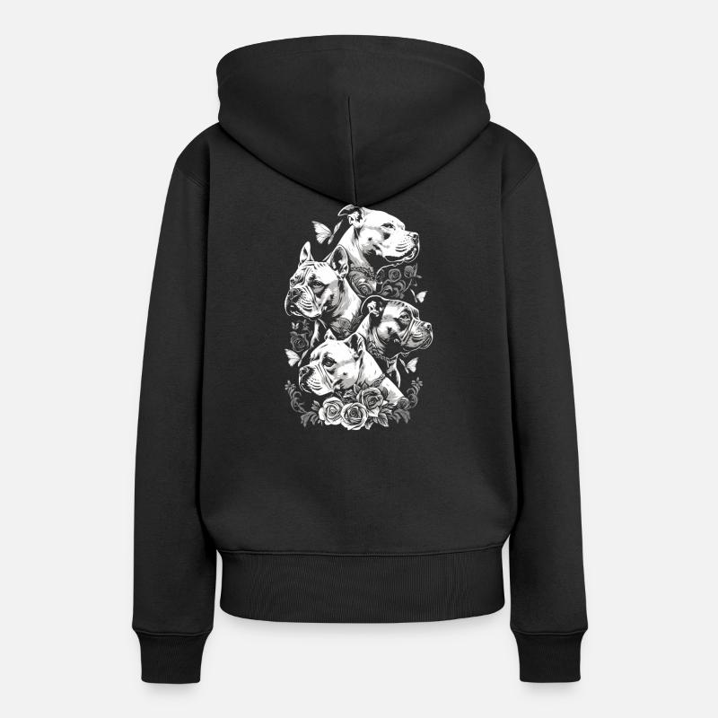 Liste chien - Sweat à capuche Premium bio Femme - noir