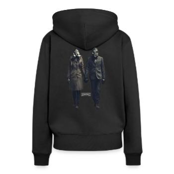 Liebe - Frauen Premium Bio Hoodie - Schwarz - Hinten - Julia (174cm)