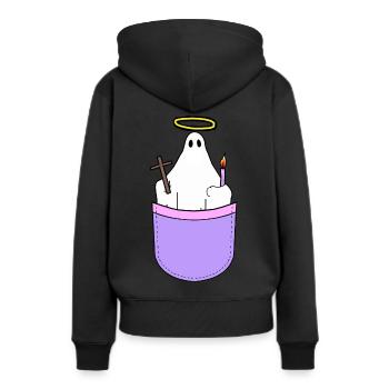 Heilige Geist Religiös Heiligenschein Tasche - Frauen Premium Bio Hoodie - Schwarz - Hinten - Julia (174cm)