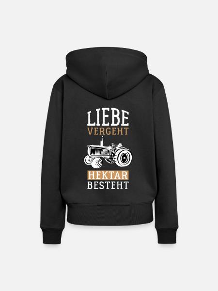 Liebe vergeht Hektar besteht - Frauen Premium Bio Hoodie - Schwarz