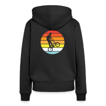 BMX - Rider vintage - été - Sweat à capuche Premium bio Femme - noir - Dos - Julia (174cm)
