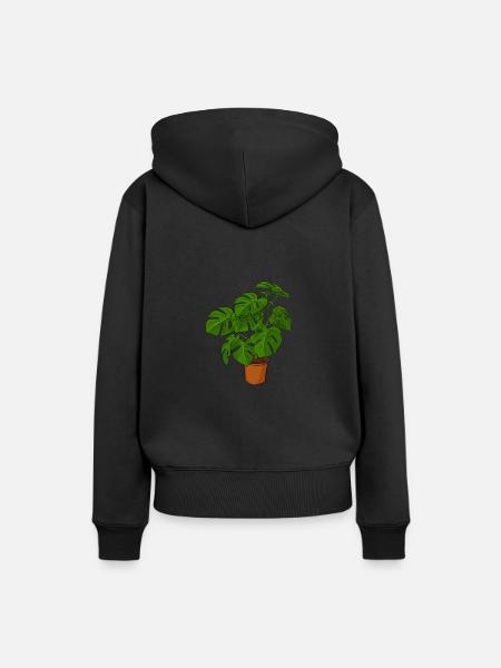 Topfpflanze - Frauen Premium Bio Hoodie - Schwarz