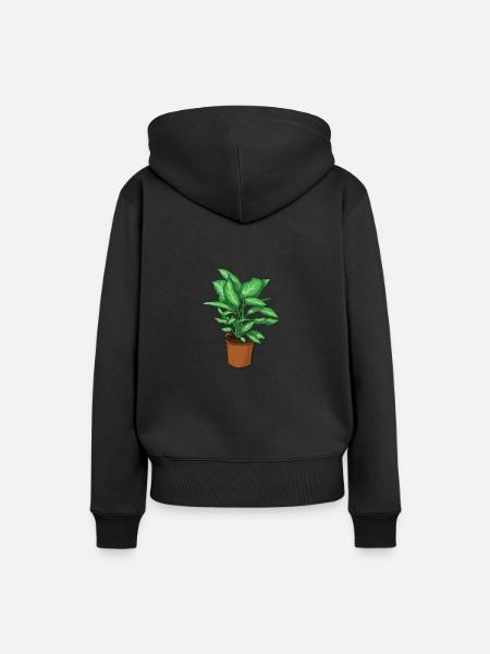 Topfpflanze - Frauen Premium Bio Hoodie - Schwarz