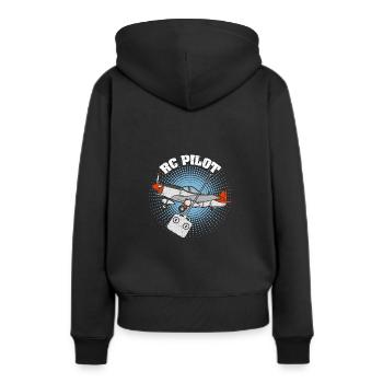 Pilote RC | Vol modèle | Maquettiste - Sweat à capuche Premium bio Femme - noir - Dos - Julia (174cm)