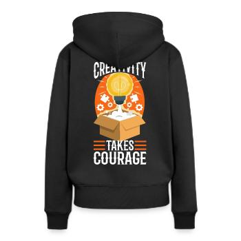 La créativité demande du courage - Sweat à capuche Premium bio Femme - noir - Dos - Julia (174cm)