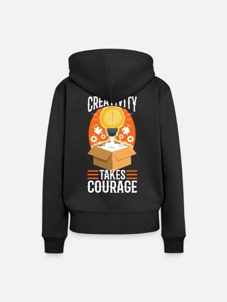 Creativity Takes Courage - Frauen Premium Bio Hoodie - Schwarz