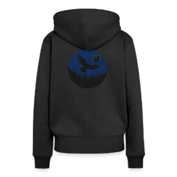 Corbeau - Sweat à capuche Premium bio Femme - noir - Dos - Julia (174cm)