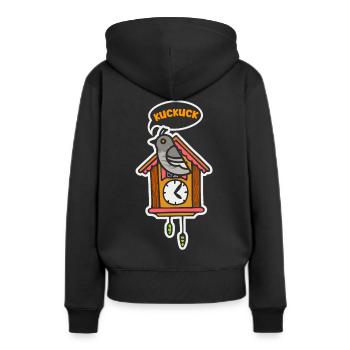 Horloge coucou Forêt Noire - Sweat à capuche Premium bio Femme - noir - Dos - Julia (174cm)