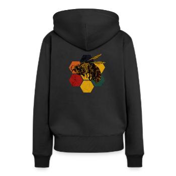 Abeille - Sweat à capuche Premium bio Femme - noir - Dos - Julia (174cm)