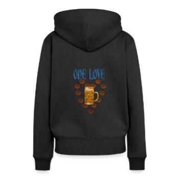 Bierfest one love - Frauen Premium Bio Hoodie - Schwarz - Hinten - Julia (174cm)