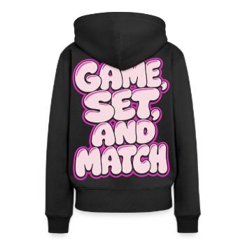 Game Set Match Tennis Shirt, Retro Style - Frauen Premium Bio Hoodie - Schwarz - Hinten - Julia (174cm)