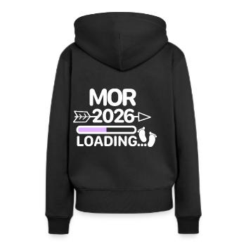 Annonce de grossesse au Danemark 2027 - Sweat à capuche Premium bio Femme - noir - Dos - Julia (174cm)