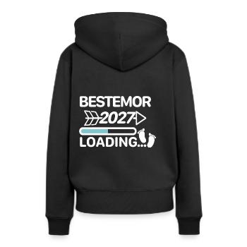 Bestemor 2027 - Oma 2027 Norwegisch - Frauen Premium Bio Hoodie - Schwarz - Hinten - Julia (174cm)