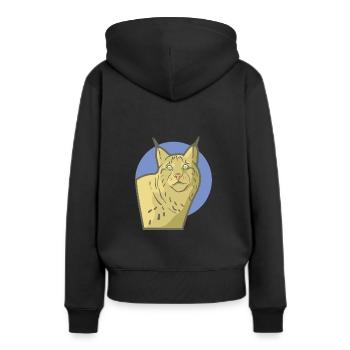 Lynx mature avec un beau visage de chat - Sweat à capuche Premium bio Femme - noir - Dos - Julia (174cm)