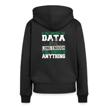 Analyse des données Intégration des données Science des données - Sweat à capuche Premium bio Femme - noir - Dos - Julia (174cm)