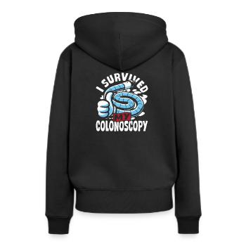 Diagnostic endoscopie, coloscopie - Sweat à capuche Premium bio Femme - noir - Dos - Julia (174cm)