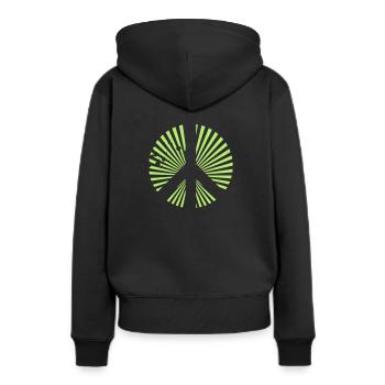 Symbole de paix - Sweat à capuche Premium bio Femme - noir - Dos - Julia (174cm)