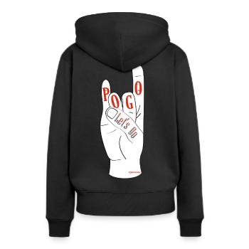 Let’s Go Pogo - Sweat à capuche Premium bio Femme - noir - Dos - Julia (174cm)