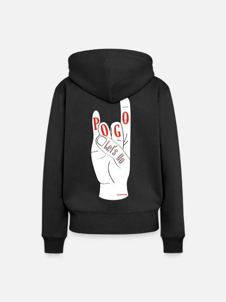 Auf geht's Pogo - Frauen Premium Bio Hoodie - Schwarz
