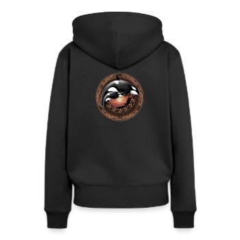 Orque orque - Sweat à capuche Premium bio Femme - noir - Dos - Julia (174cm)